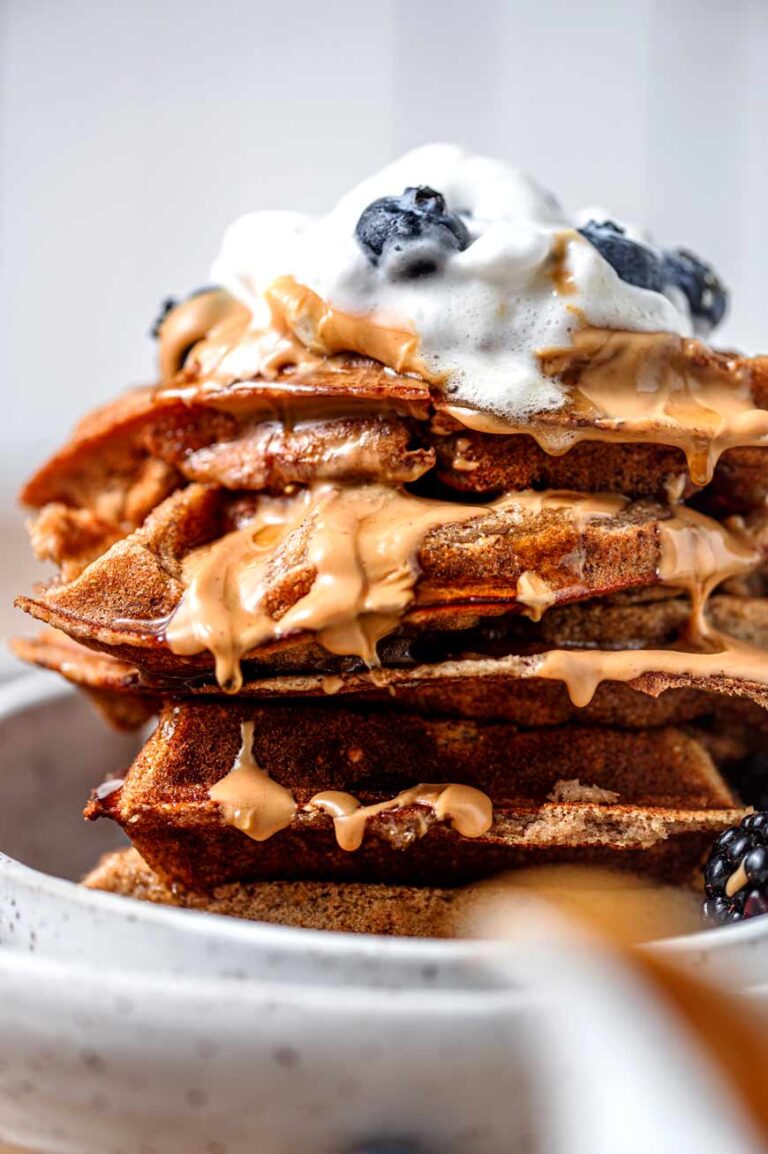 Fluffy Vegan Protein Waffles (No Banana)