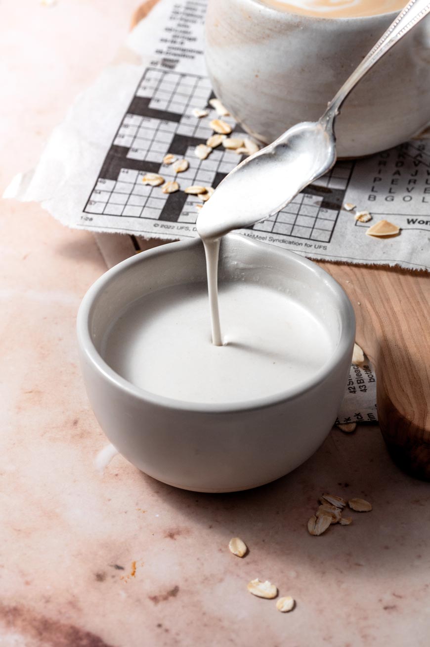 vegan heavy cream after blending.