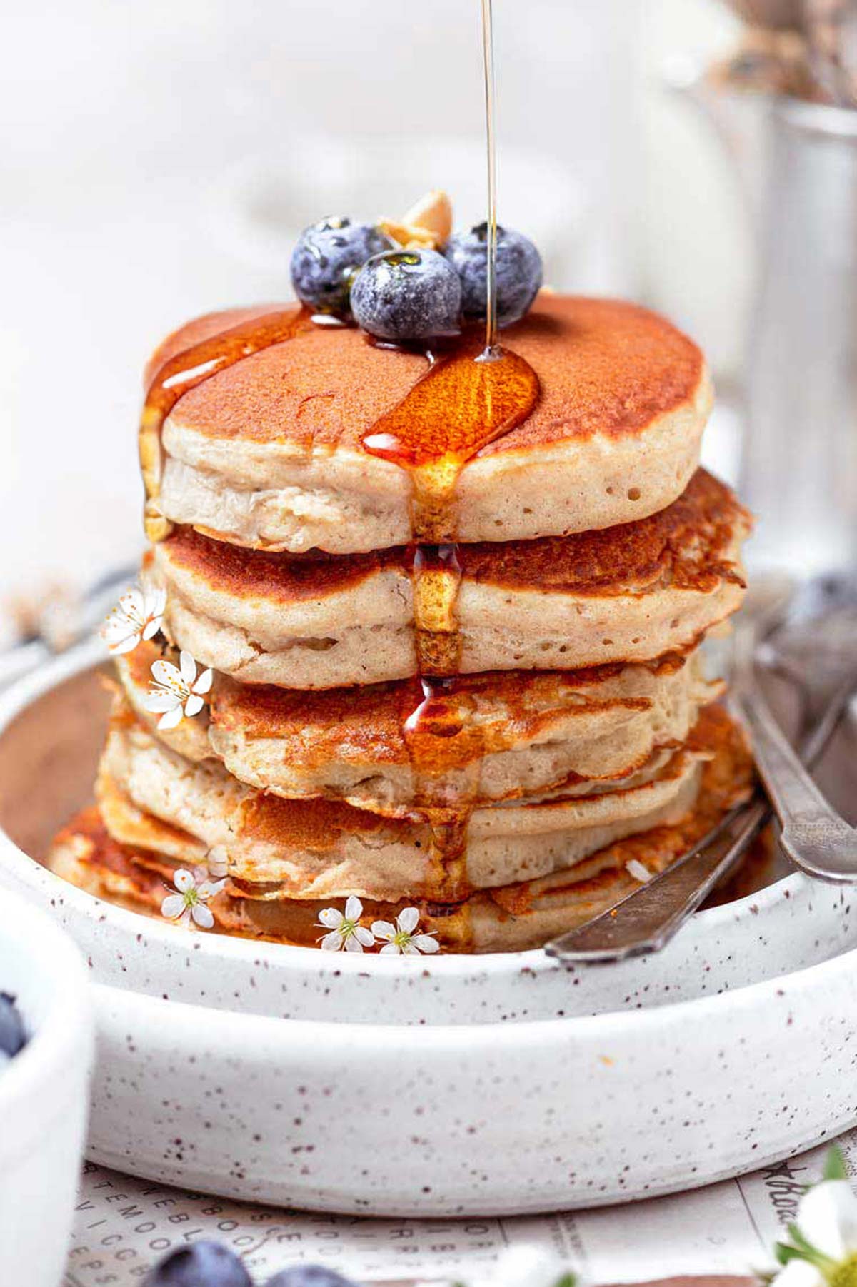 Easy Oat Milk Pancakes - Dairy-free, Thick & Fluffy