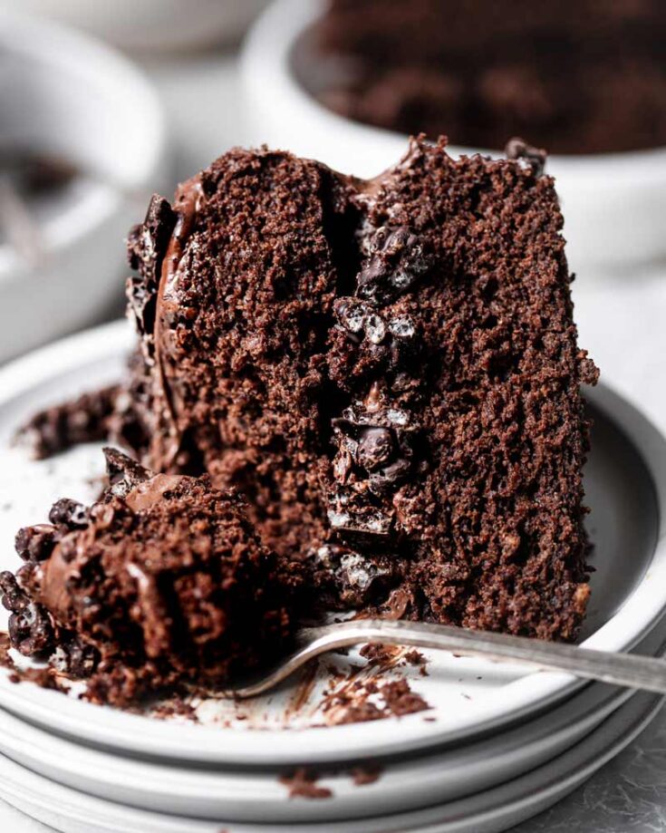 Moist Chocolate Crunch Cake with Rice Krispies