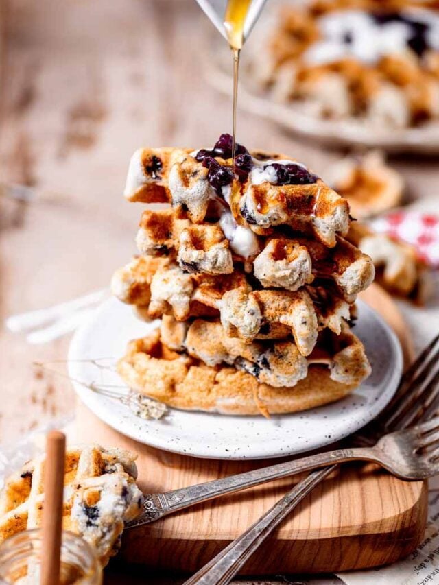 Simple Blueberry Muffin Mix Waffles