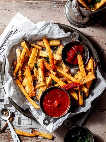 baked or air fried polenta sticks.