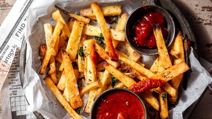 air fryer polenta frita.