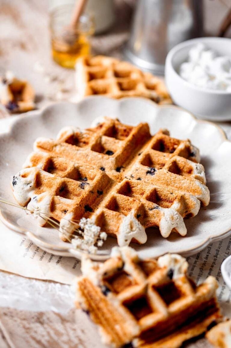 Simple Blueberry Muffin Mix Waffles