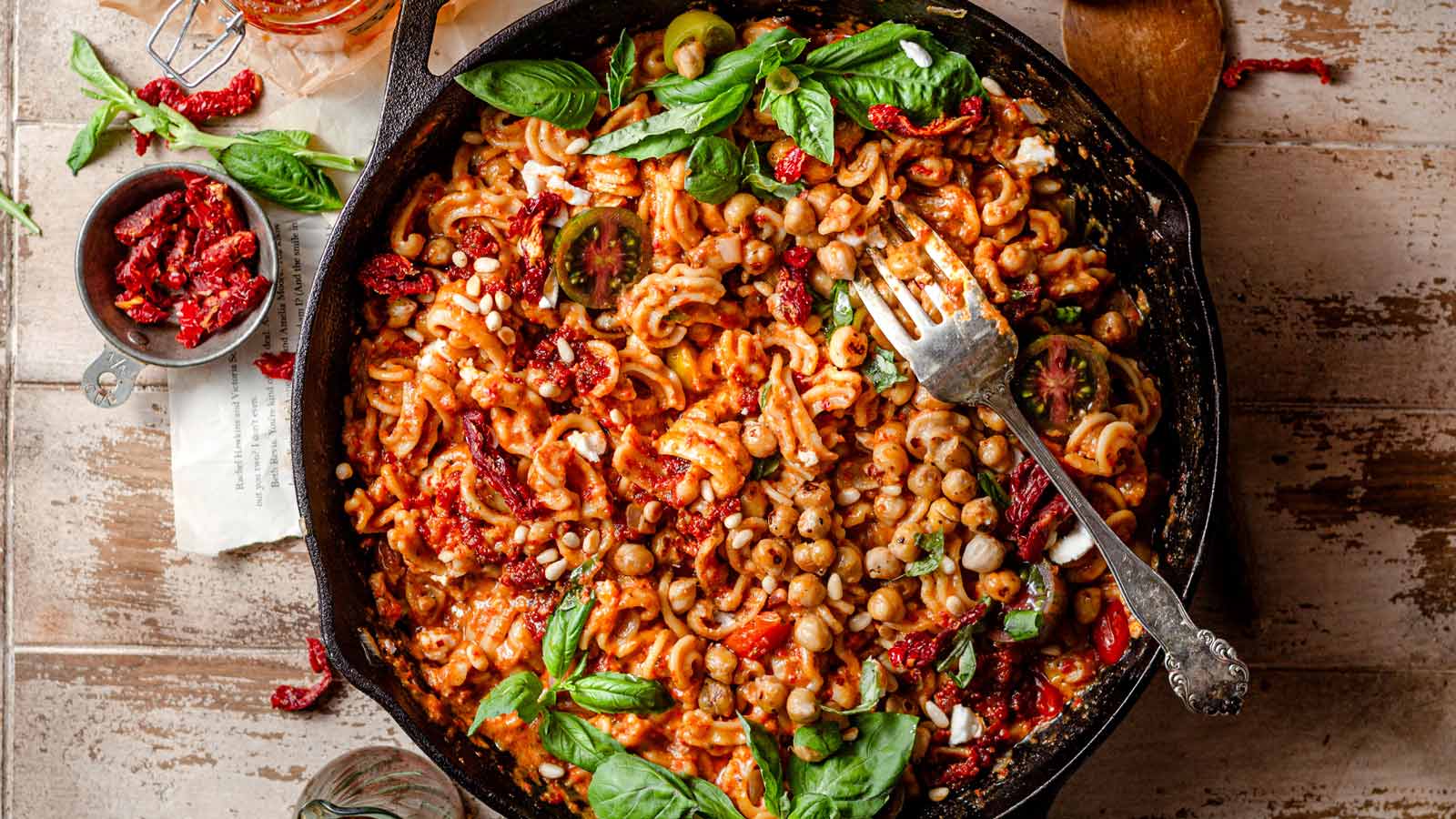 Creamy Red Pesto Pasta with SunDried Tomatoes