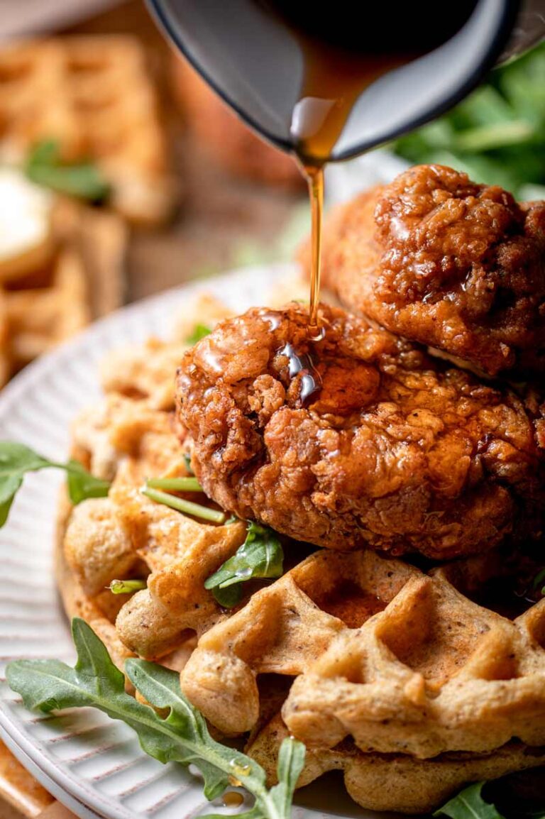 The Best Vegan Chicken and Waffles thank you berry much