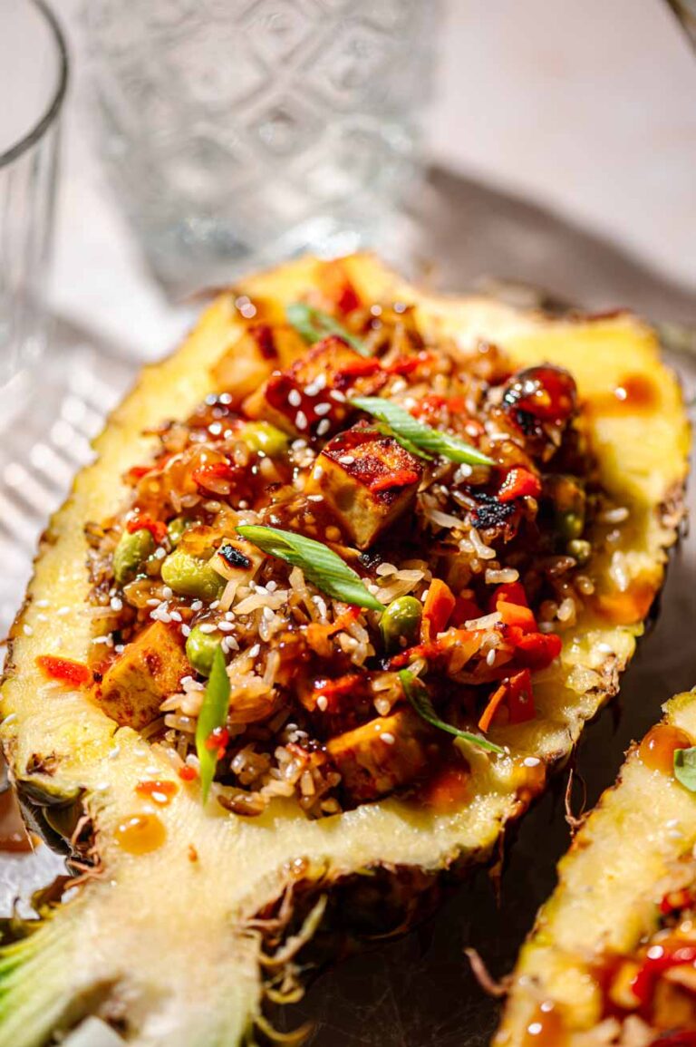 Teriyaki Fried Rice Pineapple Bowls