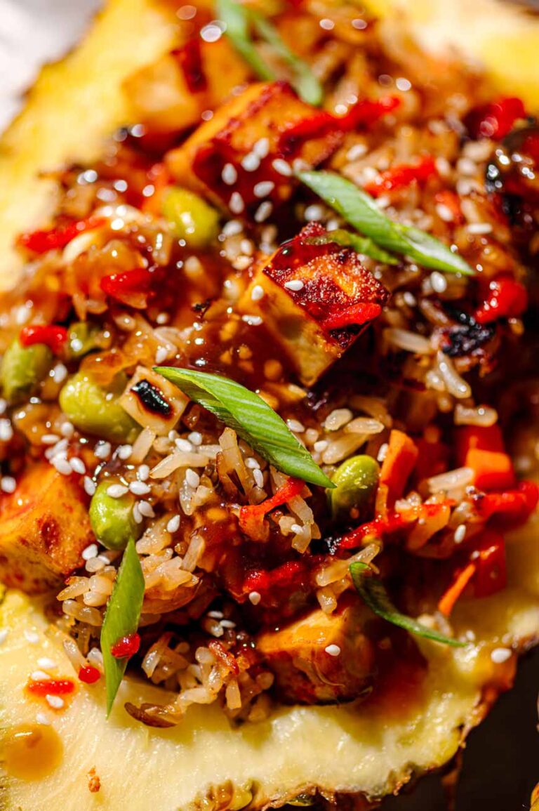 Teriyaki Fried Rice Pineapple Bowls