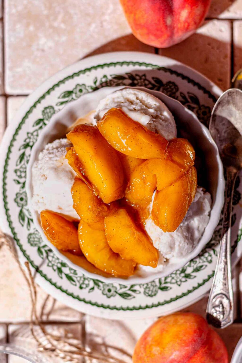 Glazed Stovetop Stewed Peaches