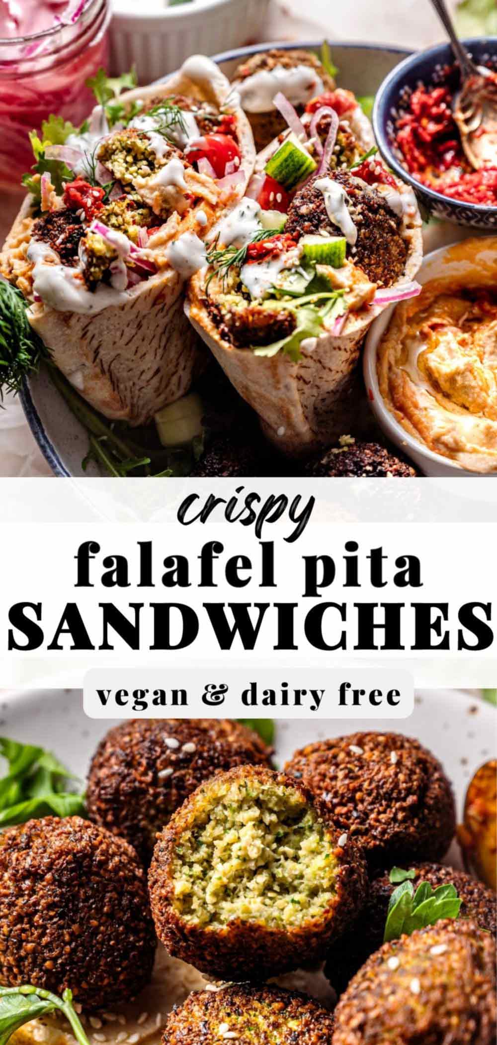 Crispy Falafel Pita Sandwich with Hummus