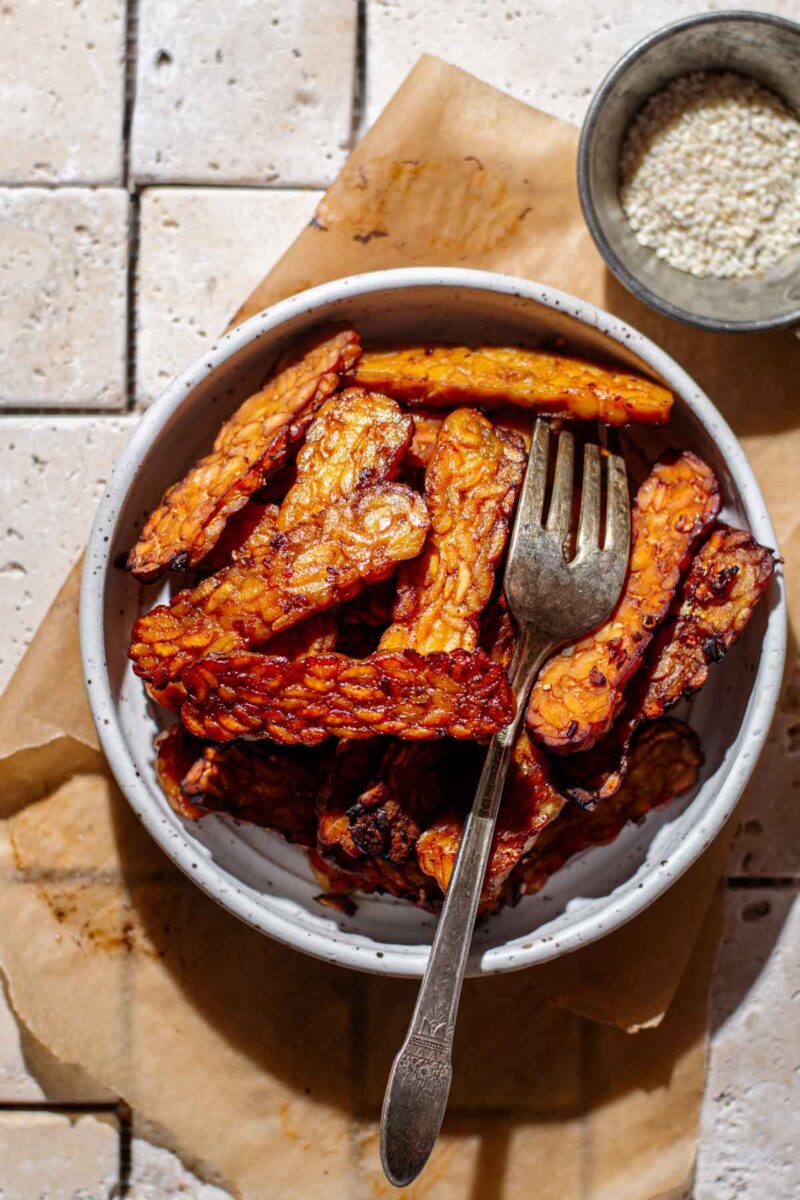 Easy Crispy Pan Fried Tempeh + Air Fryer Instructions