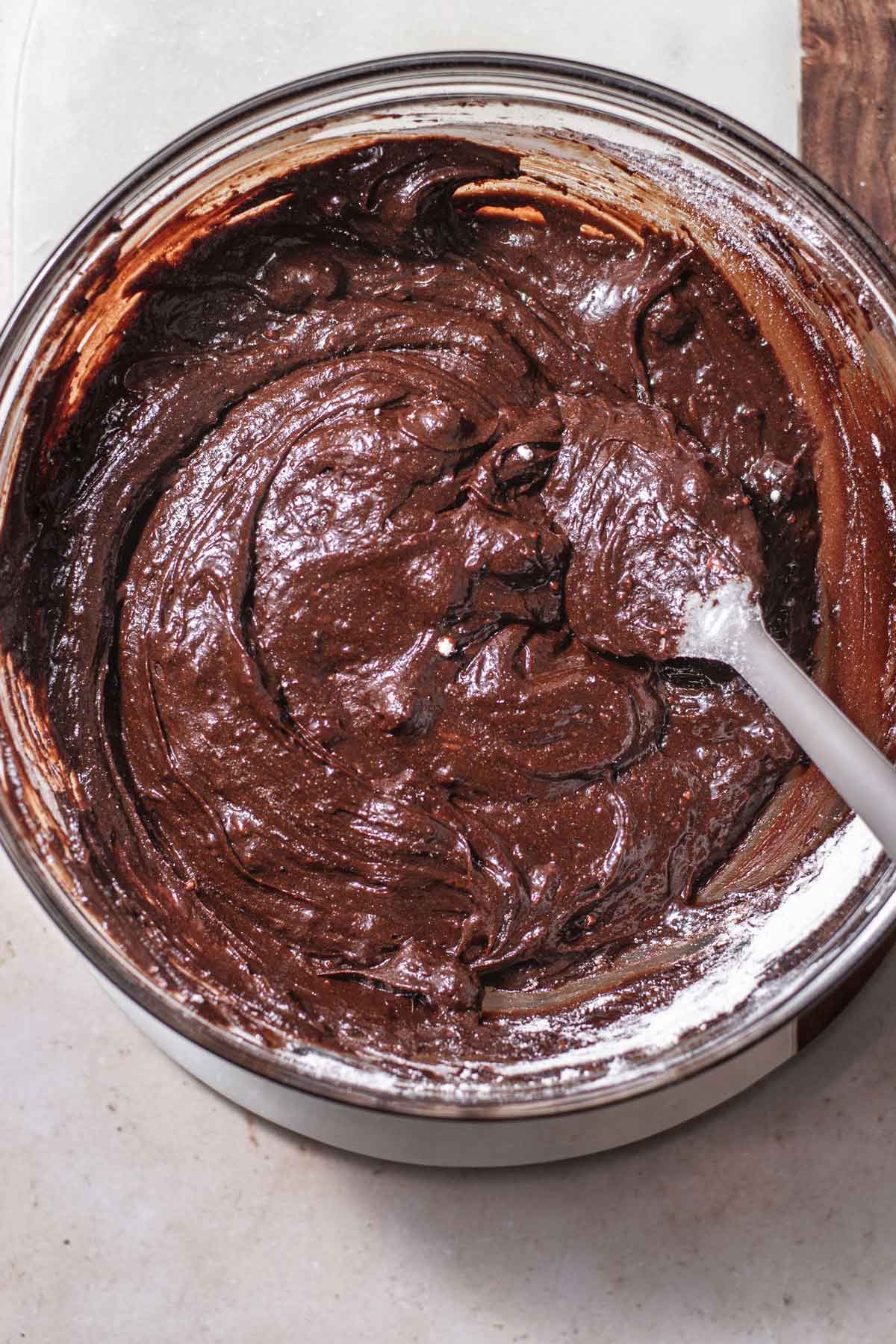 the just mixed vegan brownie batter.