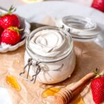 a container of dairy free and vegan mascarpone cheese.