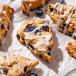 flaky vegan blueberry scones.