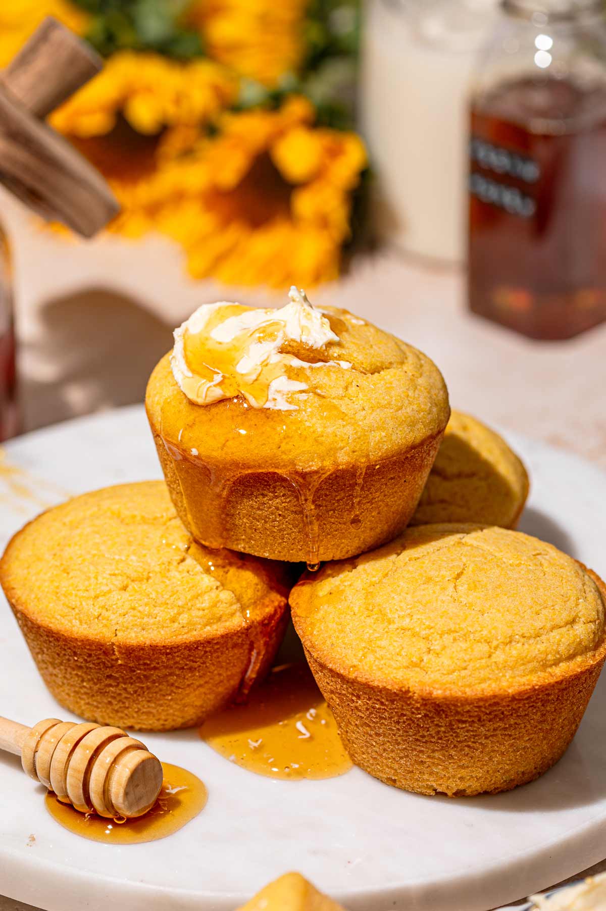 jumbo vegan cornbread muffins.