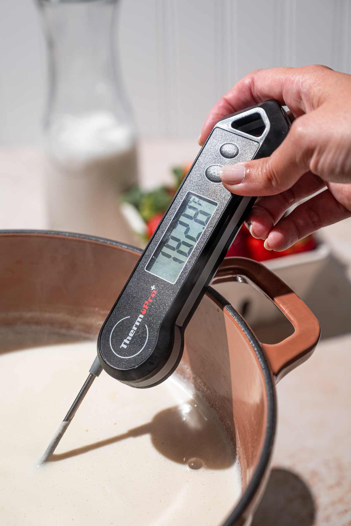 heating the soy milk.