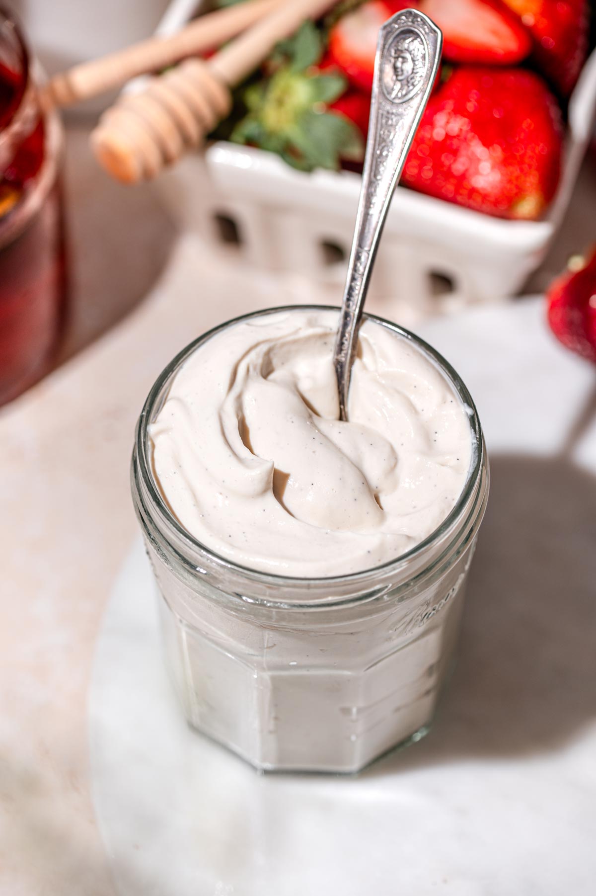 creamy and thick high protein vegan yogurt.