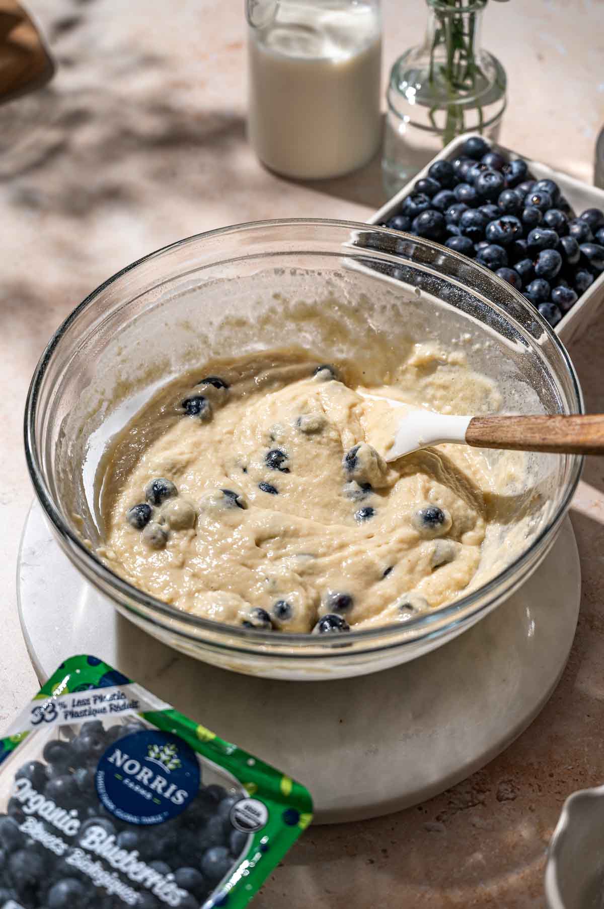 the blueberry donut batter.