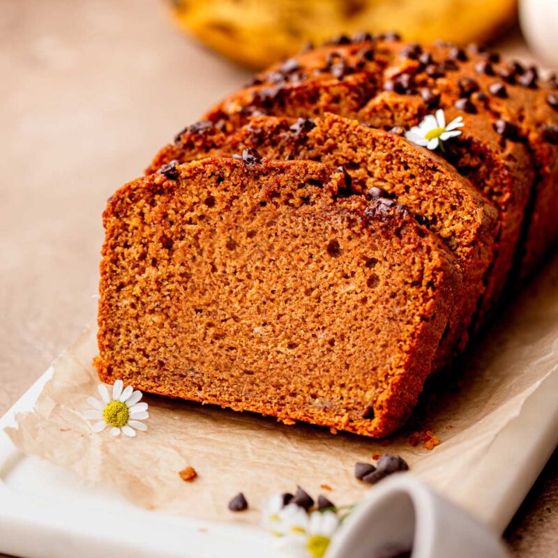 Easy Vegan Pumpkin Banana Bread - Moist & Lightly Spiced!