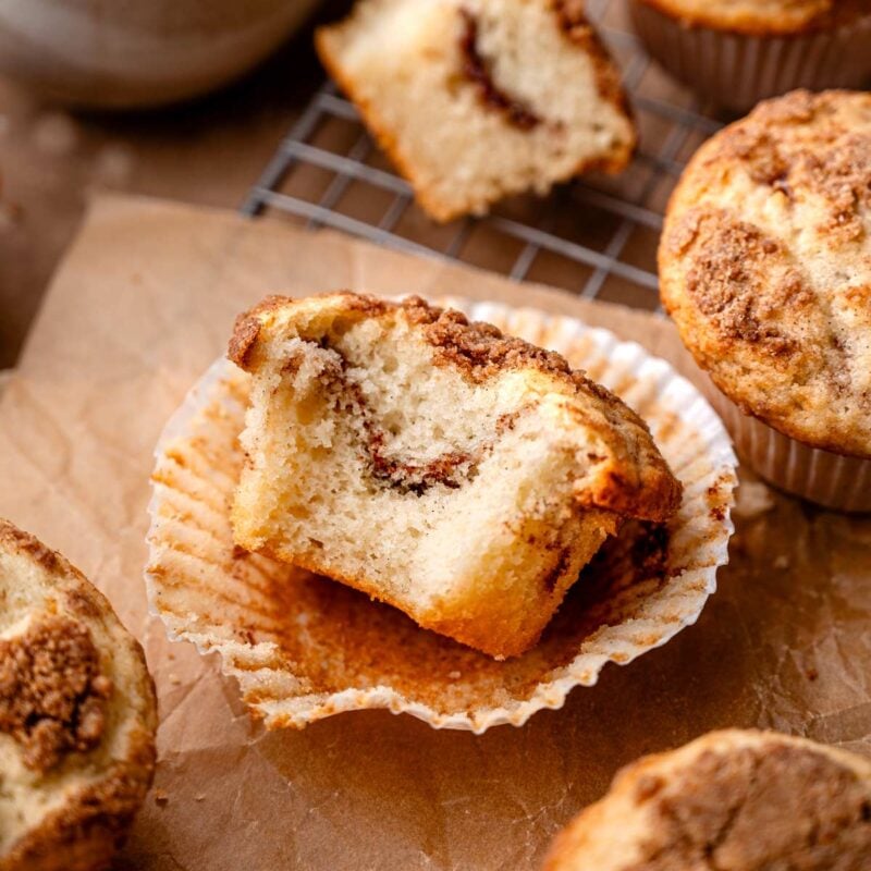 vegan sour cream coffee cake in muffin form.