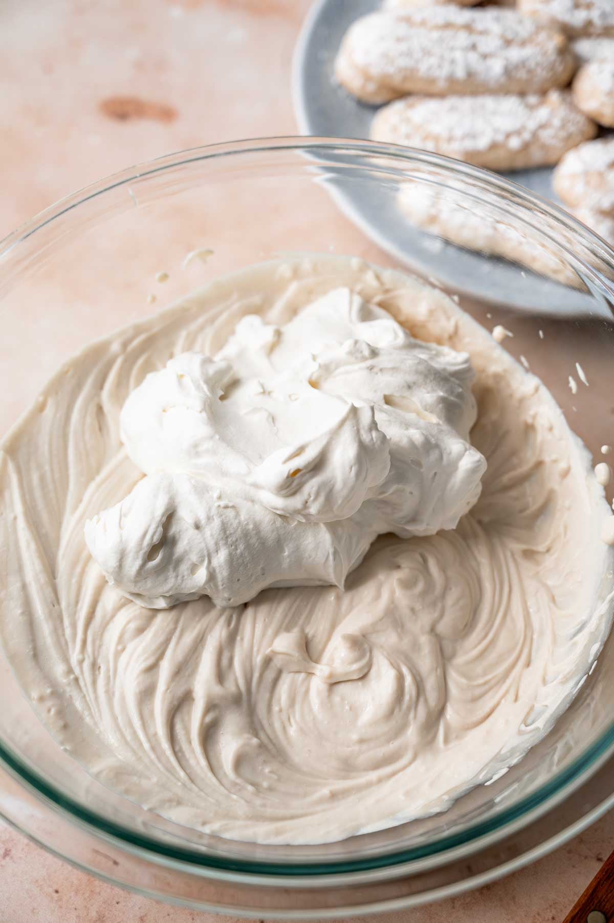 the creamed vegan mascarpone and custard with dairy-free whipped cream on top.