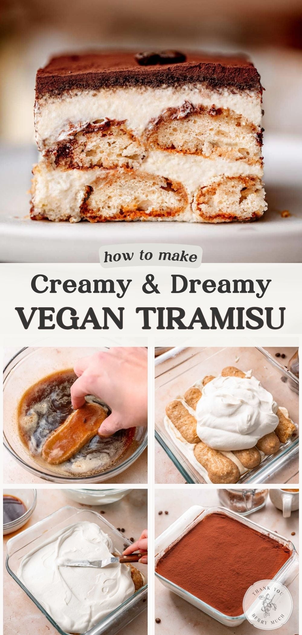 a pinterest pin for the vegan tiramisu recipe.