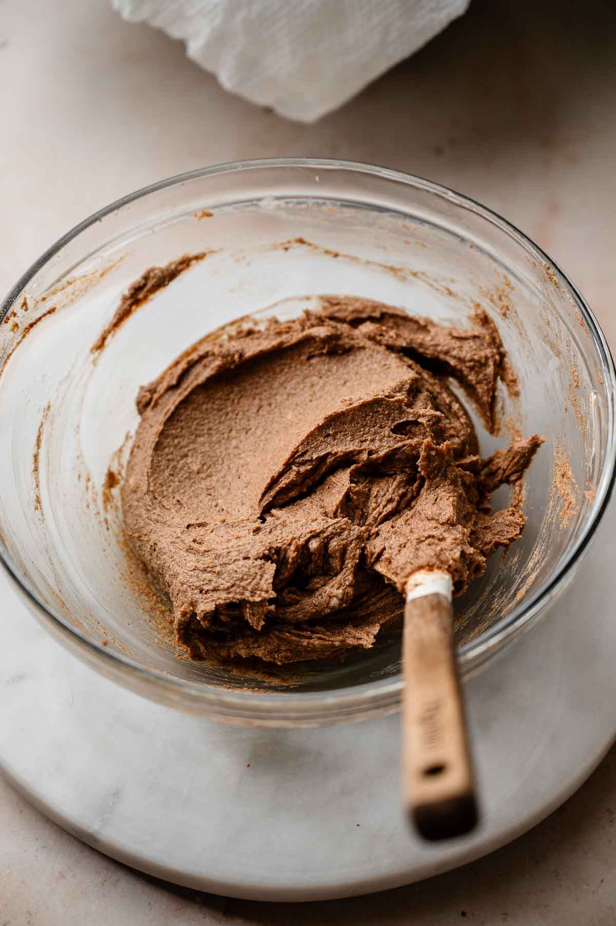 the cinnamon roll filling in a small bowl.