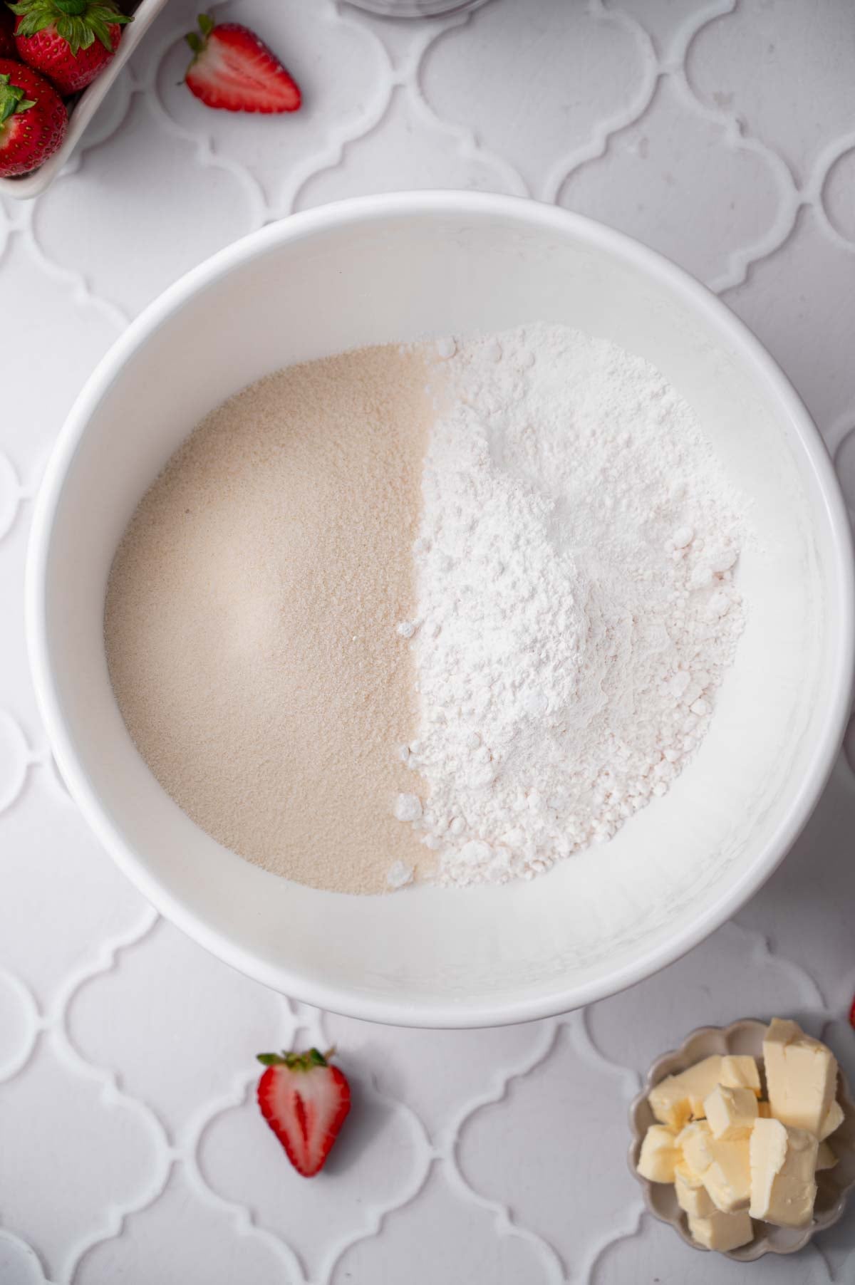 dry ingredients and sugar for the cake in a large bowl.